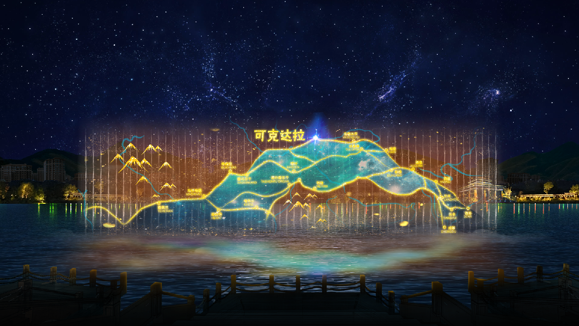 新疆可克達拉朱雀湖水秀(圖2) 新疆可克達拉朱雀湖水秀(圖2)